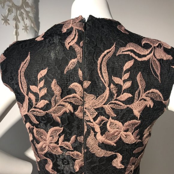 Le Chateau Black and Gold Sheath Dress with Mock Neck - Picture 6 of 7